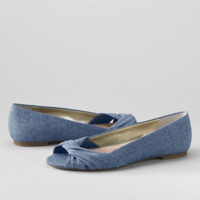Blue Reid Open-Toe Twisted Flat Shoes