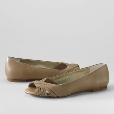Beige Reid Open-Toe Twisted Flat Shoes