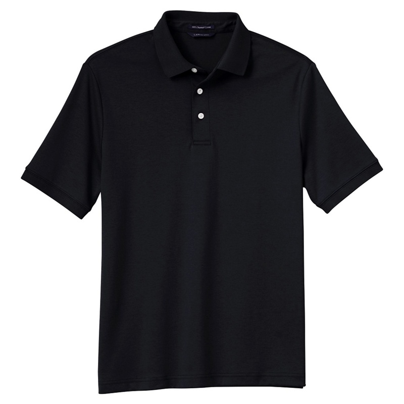 Lands' End - Black Men's Short Sleeved Tailored Fit Supima Polo Review