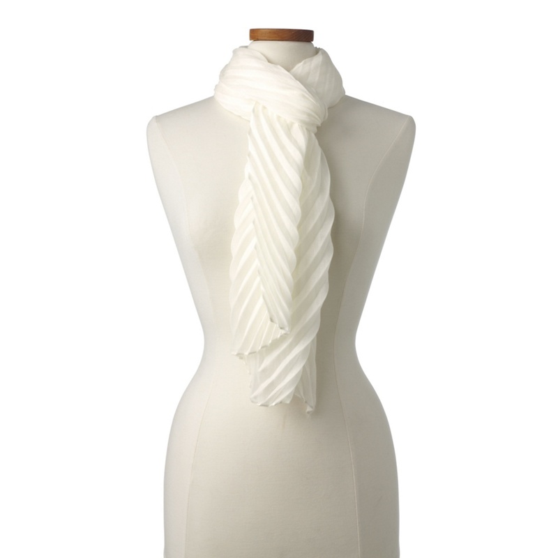 Lands' End - Cream Pleated Scarf Review