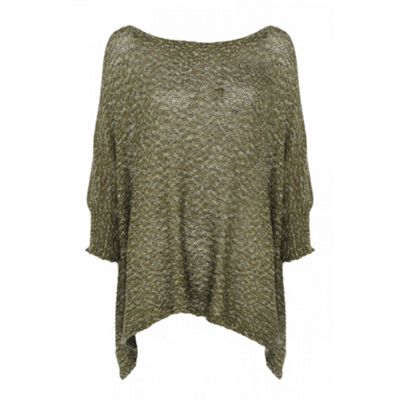 Green Poncho Style Knitted Top