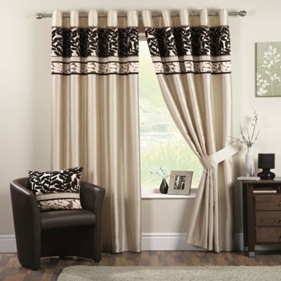 Curtina Coniston Black Lined Eyelet Curtains- at Debenhams