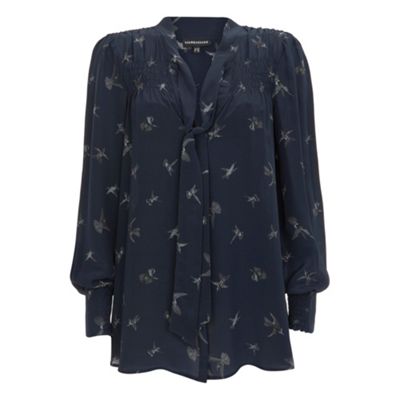 Warehouse Swallow print blouse