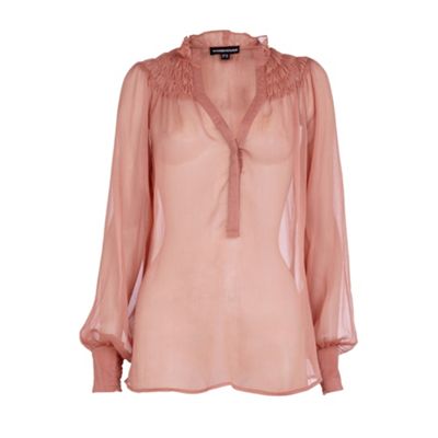 Warehouse Shirred Yoke Smock Blouse