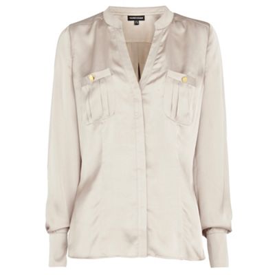 Warehouse Grey safari pocket blouse