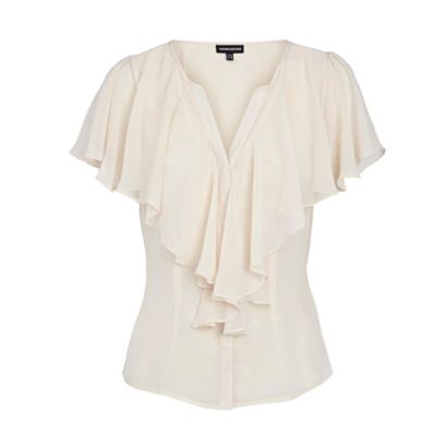 Warehouse Cream cape detail clean blouse