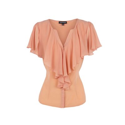 Warehouse Orange cape detail clean blouse