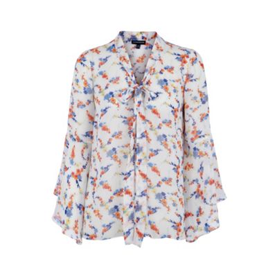 Warehouse White trailing ditsy blouse