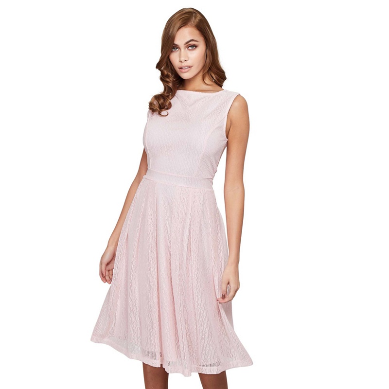 Mela London - Pink Patterned 'Frances' Sleeveless Prom Dress Review