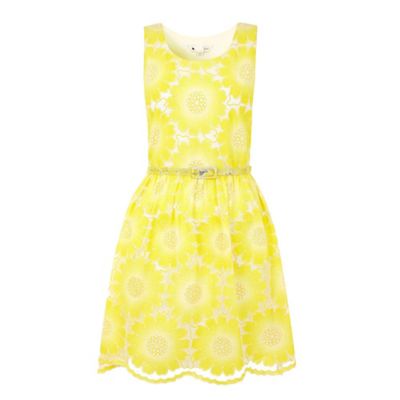 ... skater dress features a large floral lace design wear it with