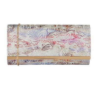 lotus silver clutch bag