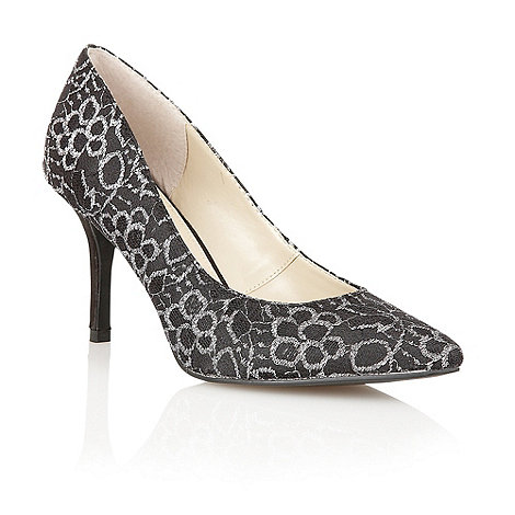 Lotus Black silverlace 'Murphy' high heel court shoes- at Debenhams ...