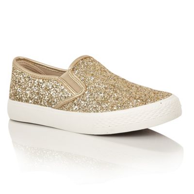 gold glitter plimsolls
