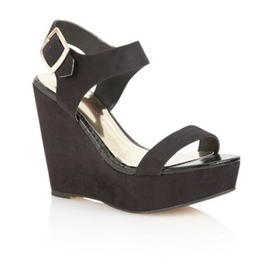 Dolcis Black 'Nice' ladies wedge sandals- at Debenhams