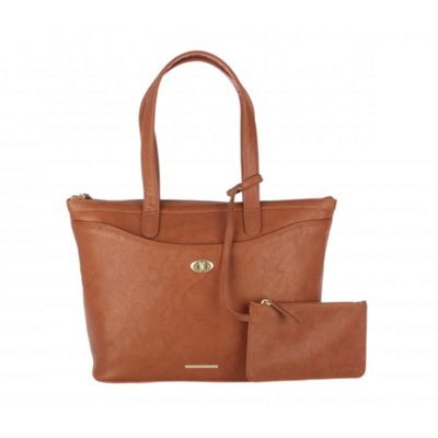 Cultured London Tan Â´LeonaÂ´ large handbag with security pouch - . -