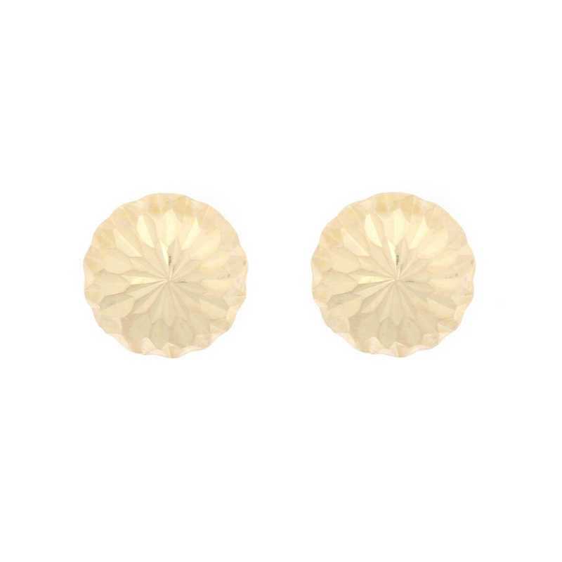 Pure Luxuries London - Gift Boxed 'Taelyn' 9Ct Yellow Gold Diamond Cut Half Ball Stud Earrings Review