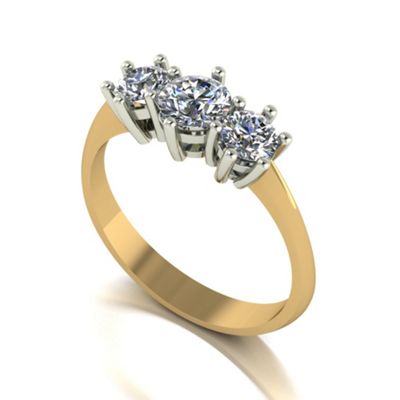 Love Story 9ct gold 1.00ct diamond trilogy ring- at Debenhams