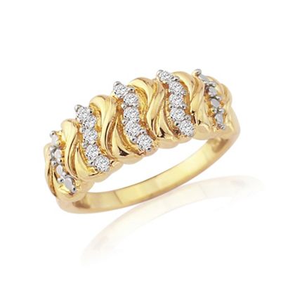 Precious Moments - Sterling silver and gold plated diamond set ring