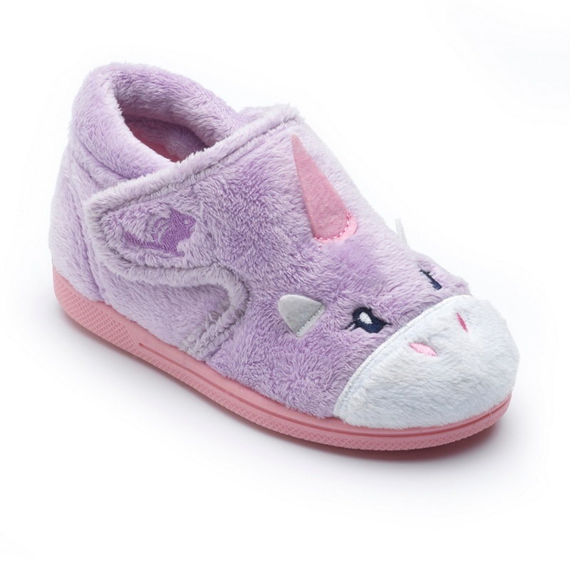 Girls Pink Faux Fur Mule Slippers (Younger 4-12) - Matalan