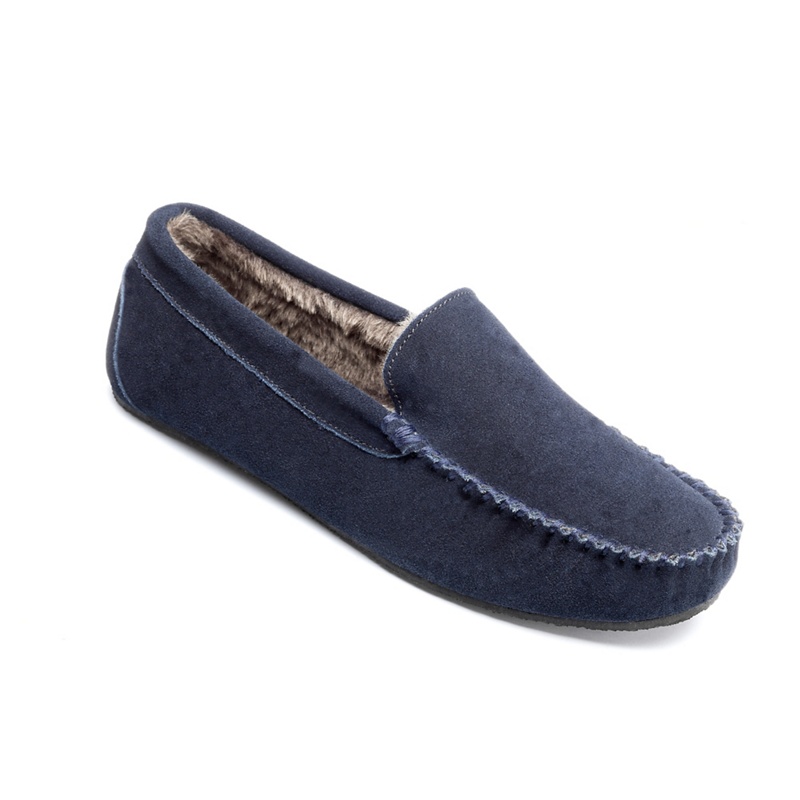 Suede moccasin slippers with freshfeet hot sale