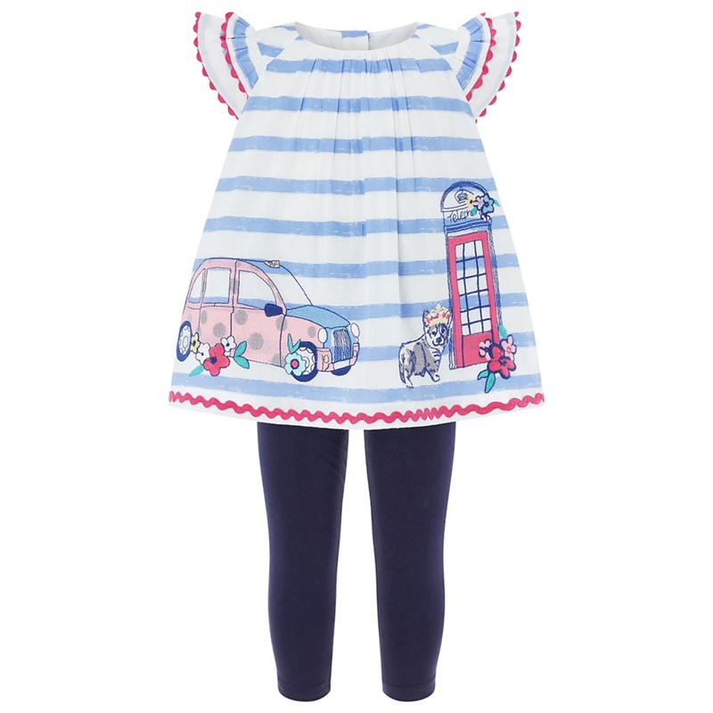 Monsoon - Baby Girls' Blue 'Rhoda' London Top And Leggings Set Review