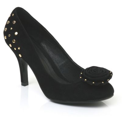 Black Coa Studded Court Shoe