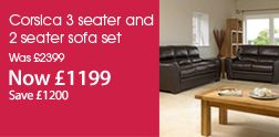Shop Corsica 3 and 2 seater sofa set