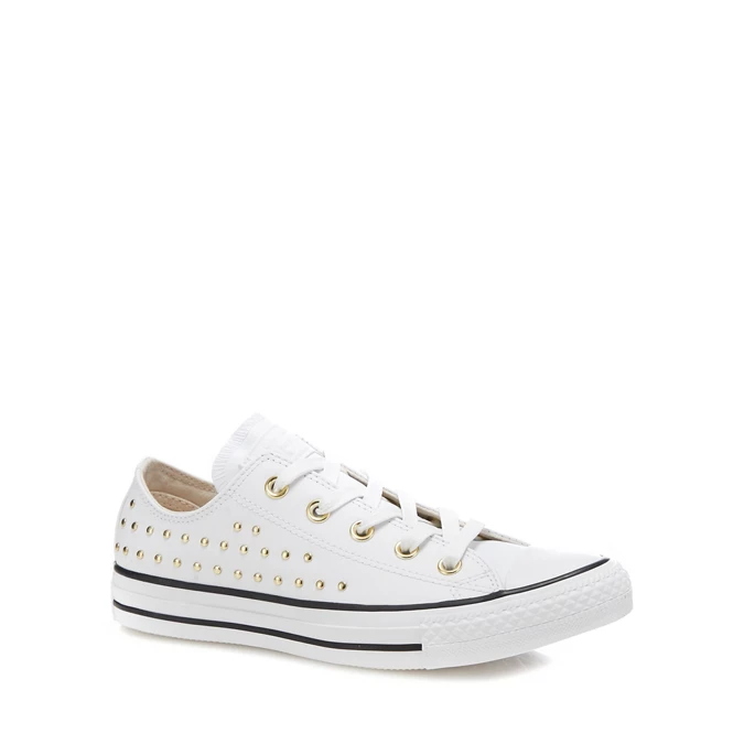 Converse White leather 'Chuck Taylor All Star' studded Converse White leather 'Chuck Taylor All Star' studded