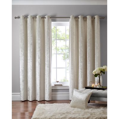 Debenhams Ivory Crushed Velvet Eyelet Curtains Debenhams