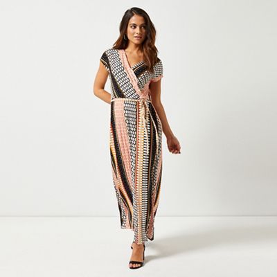 Dorothy Perkins Petite Multi Colour Geometric Print Maxi