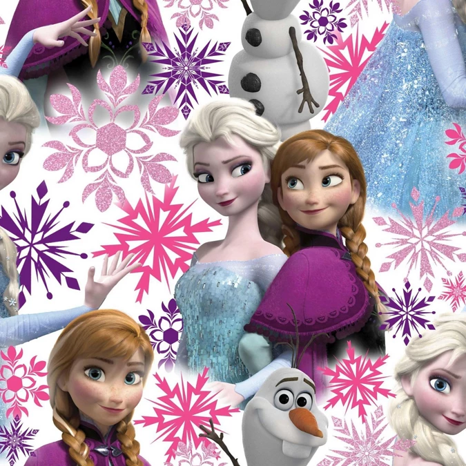 Pink Disney Frozen Anna Elsa Olaf Shimmer Wallpaper