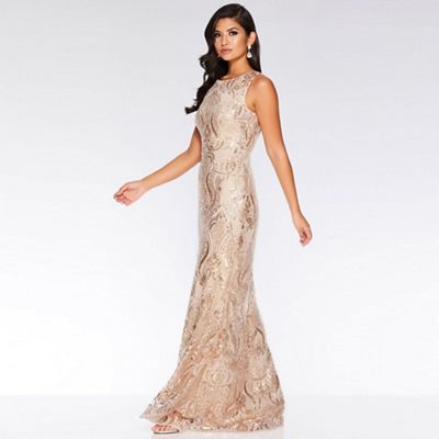 quiz black embellished maxi dress