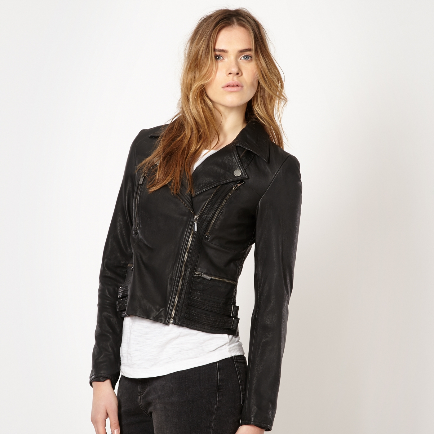 Todd Lynn/EDITION Designer black leather biker jacket