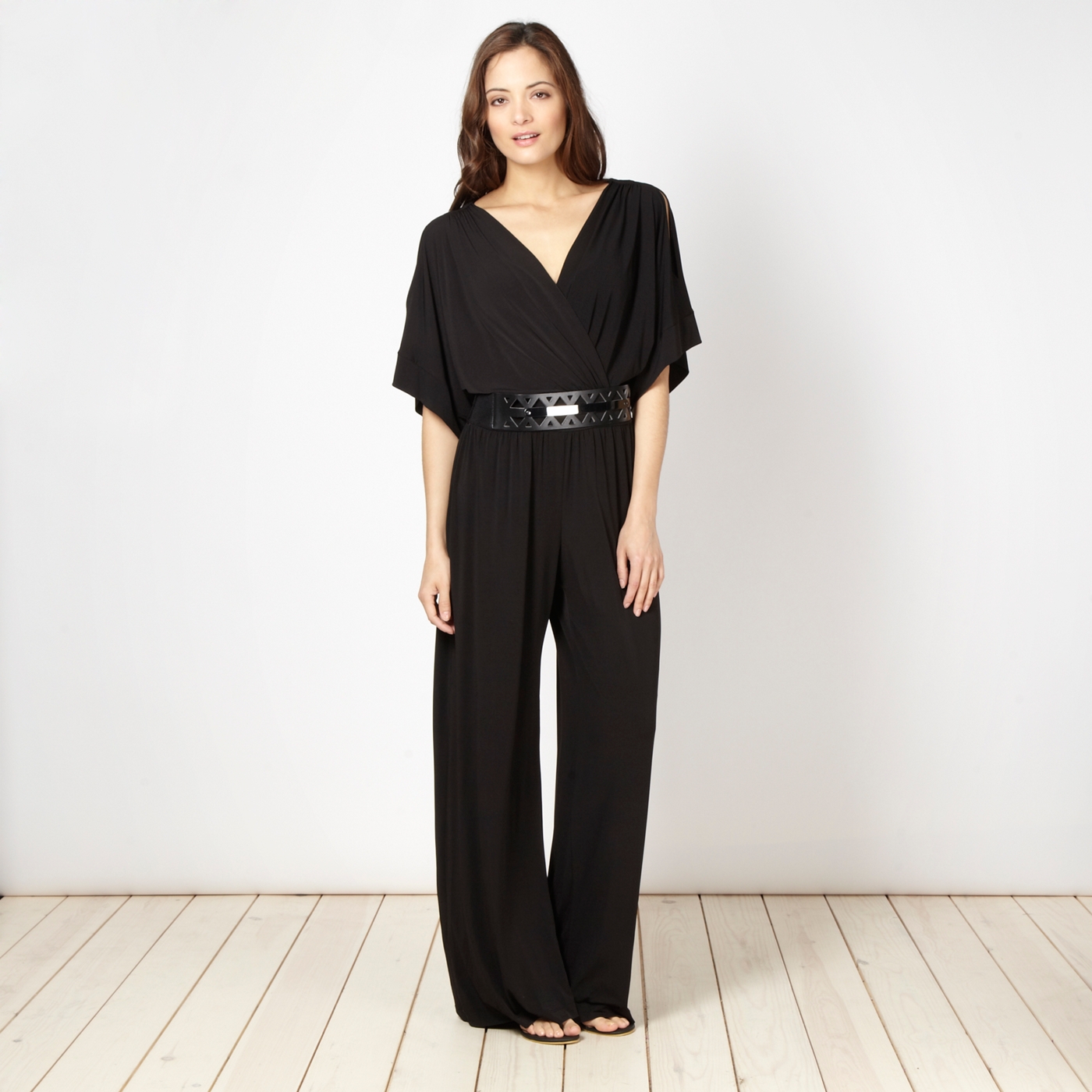 Star by Julien Macdonald Designer black kimono jumpsuit