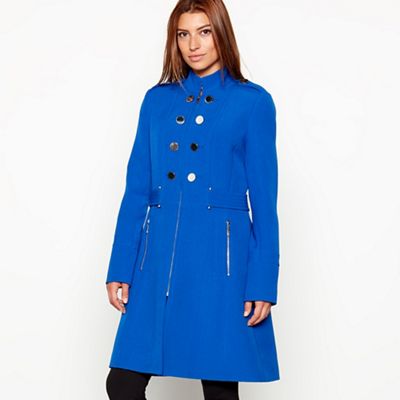 Star by Julien Macdonald - Bright blue military button coat