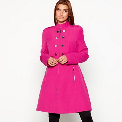 Star by Julien Macdonald - Bright pink military button coat