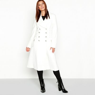 Star by Julien Macdonald - White corset side detail double breasted coat
