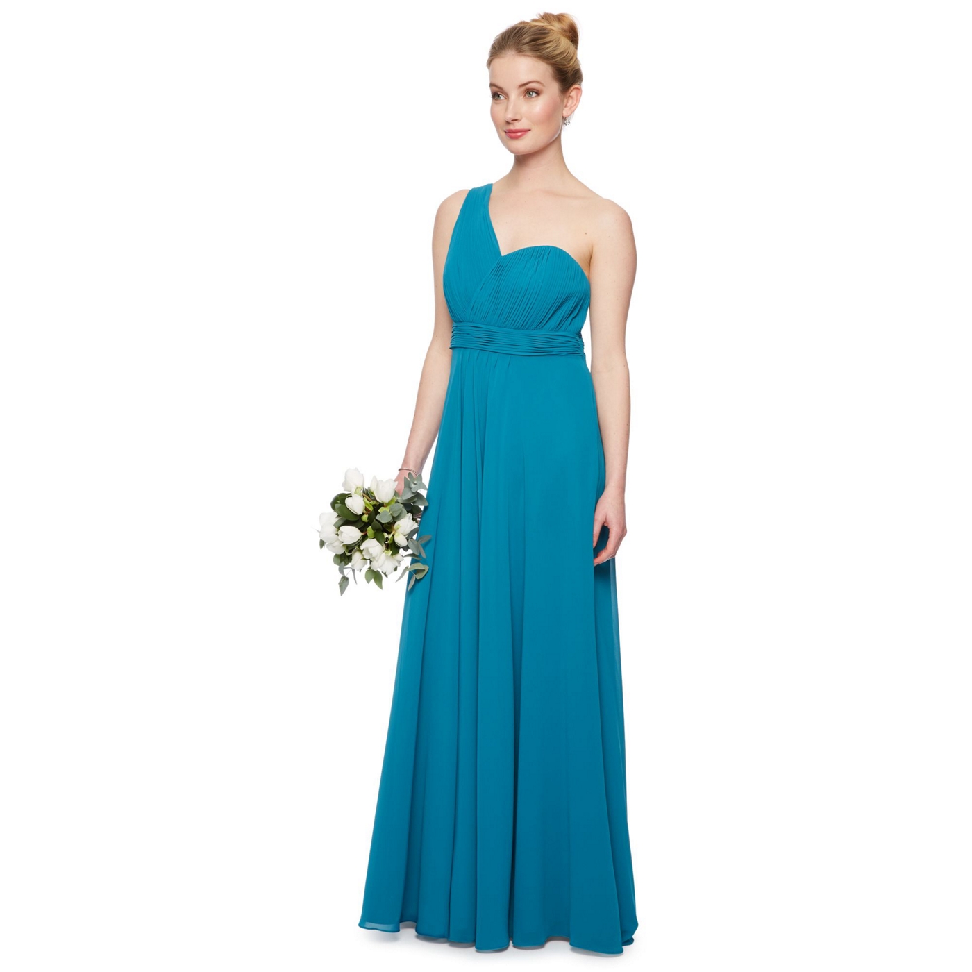 Debut Ella asymmetic one shoulder chiffon maxi dress