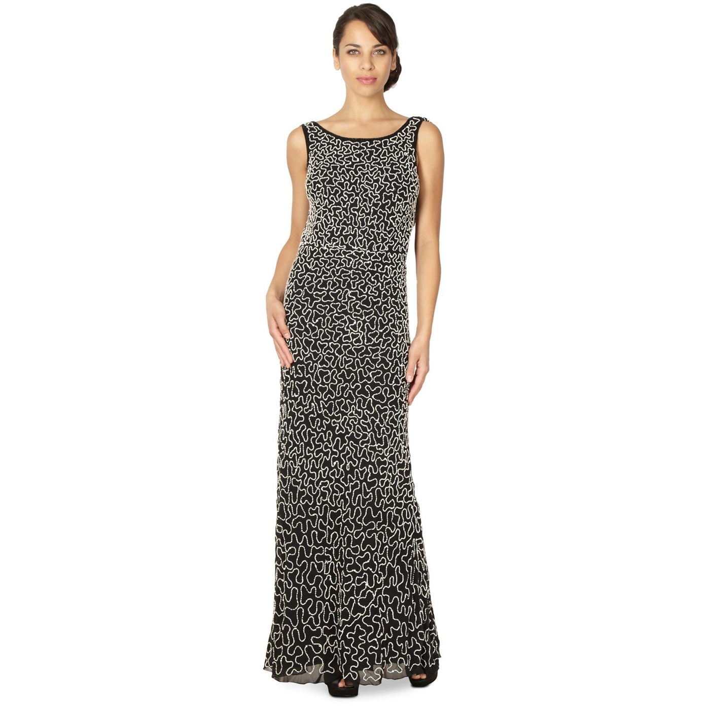 Debut Black embellished chiffon maxi dress