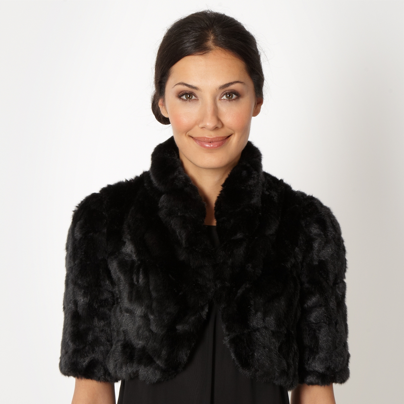 Debut Black faux fur cover up