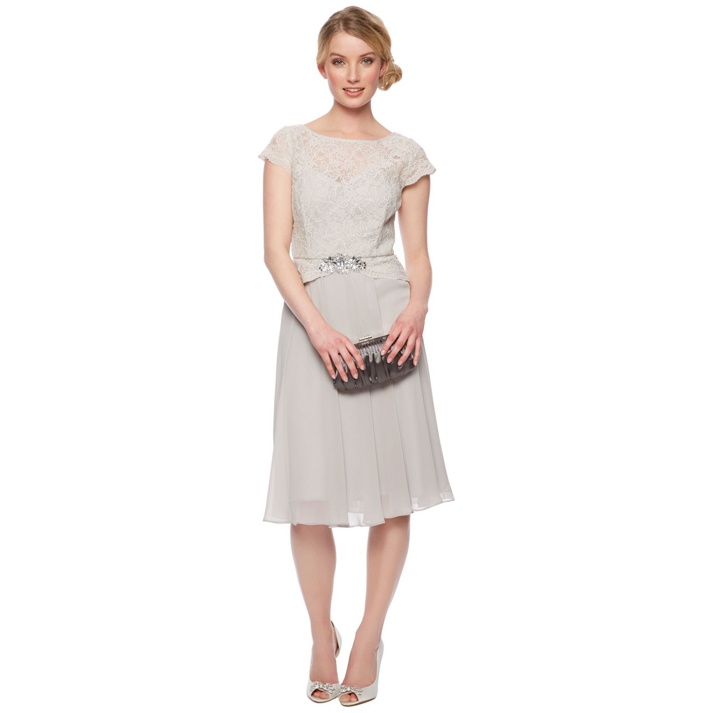 No. 1 Jenny Packham Designer light grey lace dress