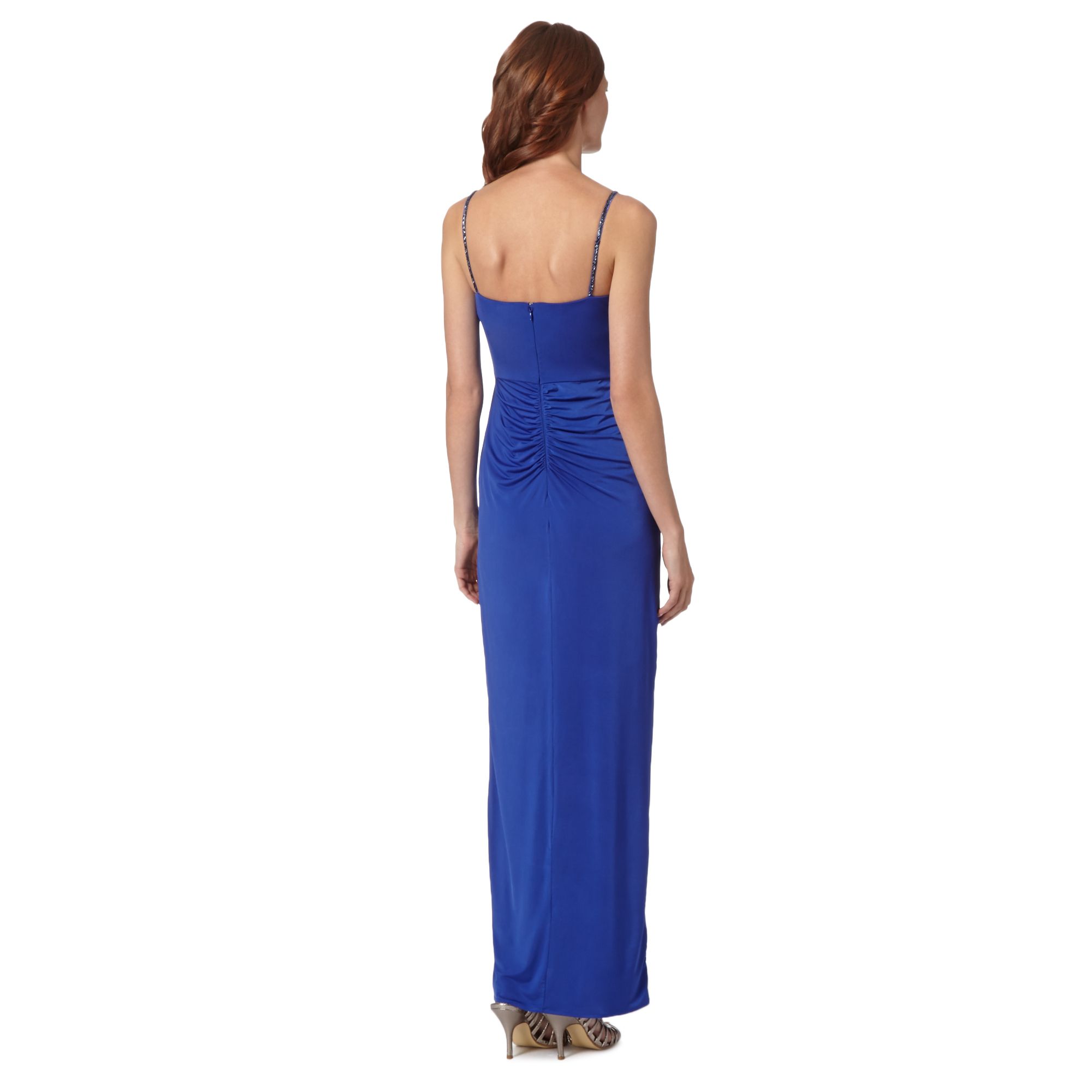 Pearce Ii Fionda Designer Bright Blue Beaded Strap Maxi Dress From ...