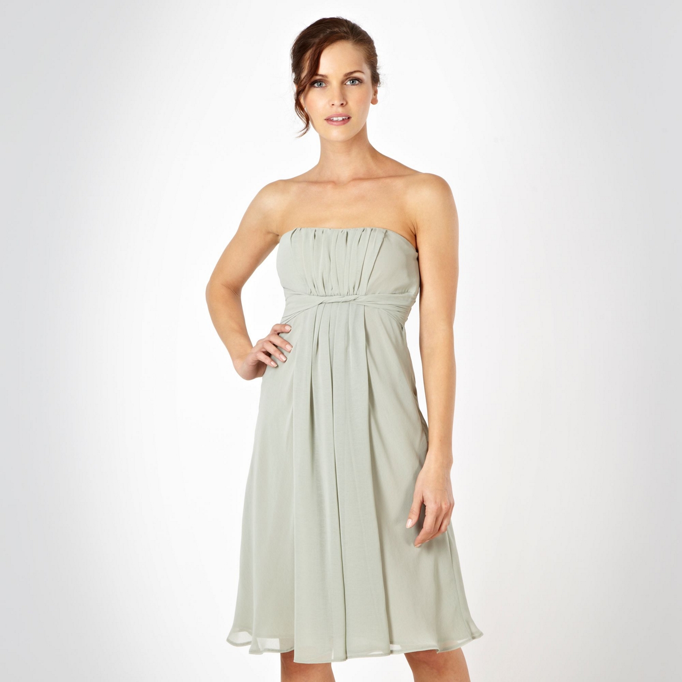 Debut Light green twisted empire line babydoll cocktail dress