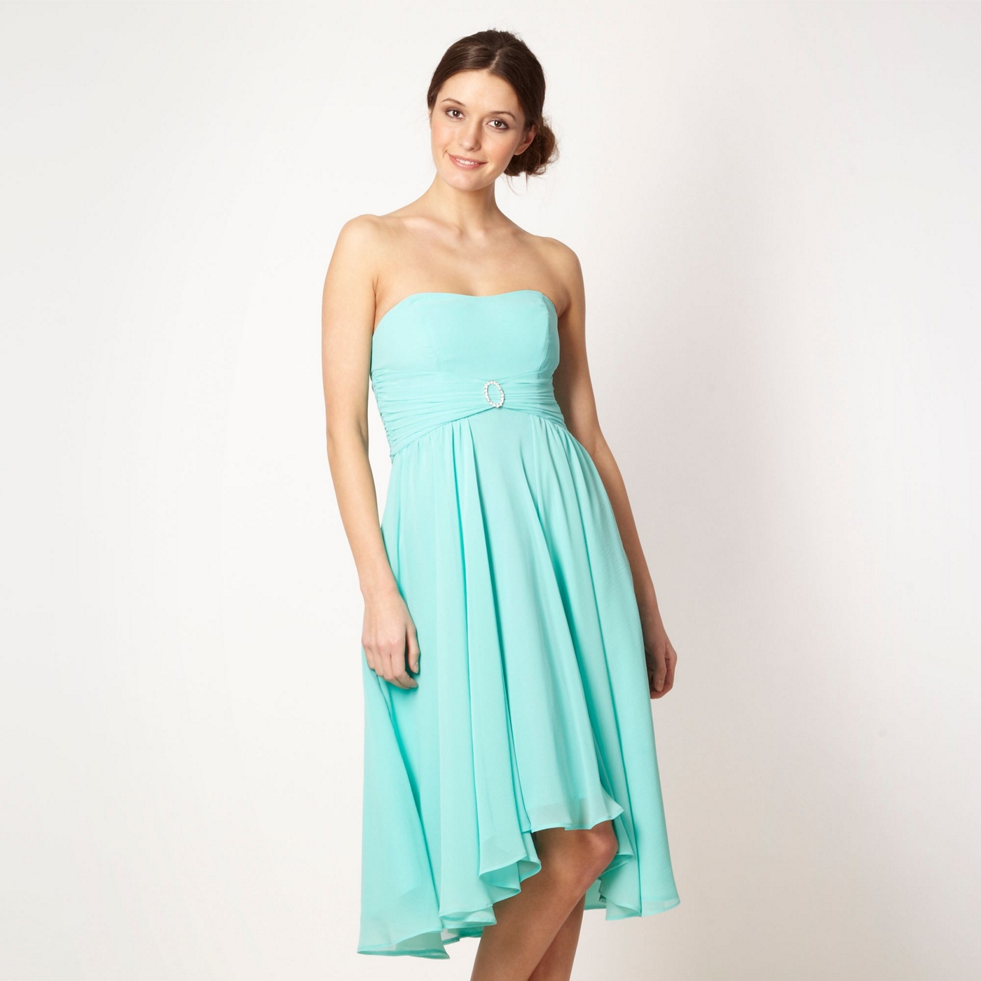 Debut Turquoise bridesmaid bandeau dress