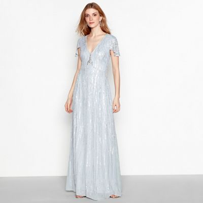 pale blue sequin dress