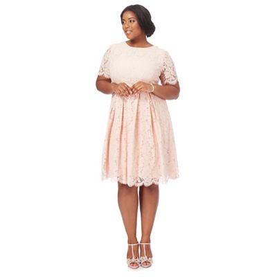 plus size light pink dress