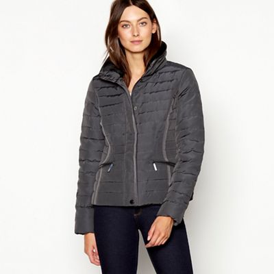 J by Jasper Conran - Khaki faux fur collar padded down jacket