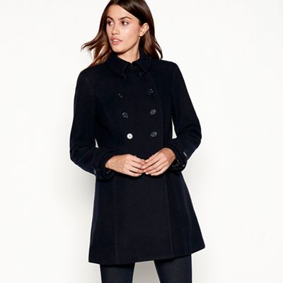 J by Jasper Conran - Navy wool longline pea coat