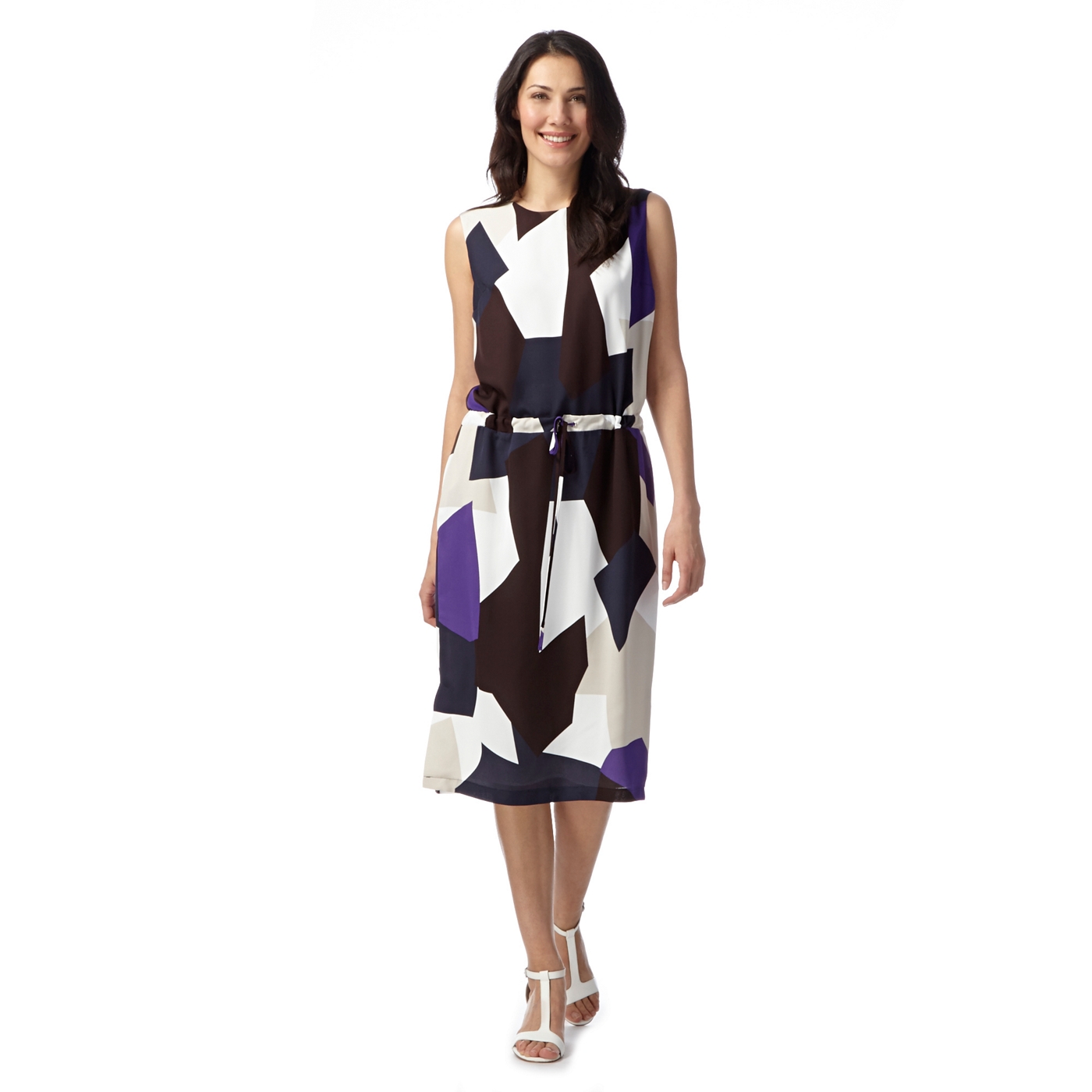 J by Jasper Conran Designer purple geometric print dress