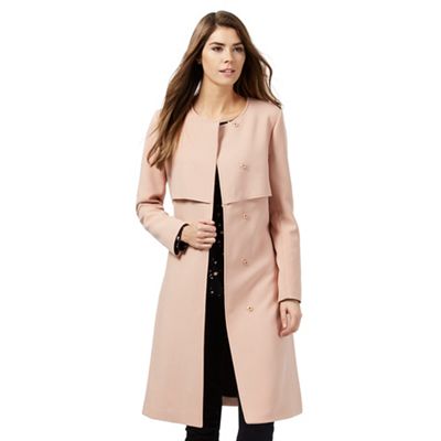 J by Jasper Conran Light pink collarless coat | Debenhams